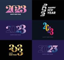 Big Collection of 2023 Happy New Year symbols Cover of business diary for 2023 with wishes vector