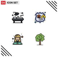 4 Creative Icons Modern Signs and Symbols of hospital cashier surgery seo lady Editable Vector Design Elements