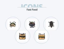 Fast Food Line Filled Icon Pack 5 Icon Design. . food. food. fast food. sandwich vector