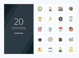 20 Investment Flat Color icon for presentation vector