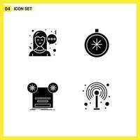 Set of Modern UI Icons Symbols Signs for chat retro compass open music Editable Vector Design Elements