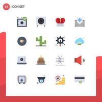 Universal Icon Symbols Group of 16 Modern Flat Colors of medicine health subwoofer fitness empire Editable Pack of Creative Vector Design Elements