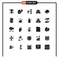 Set of 25 Modern UI Icons Symbols Signs for cloud heart tablet love social Editable Vector Design Elements