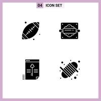Pictogram Set of Simple Solid Glyphs of ball secure usa bread roller key Editable Vector Design Elements