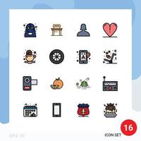 conjunto de 16 iconos de interfaz de usuario modernos símbolos signos para beber café avatar descanso amor elementos de diseño de vectores creativos editables