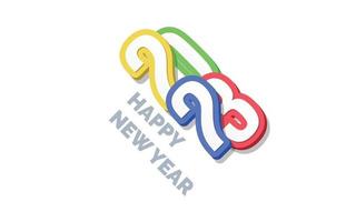 3D Happy new year 2023 logo design vector