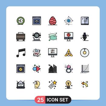 paquete de 25 colores planos creativos de líneas llenas de elementos de diseño vectorial editables de primavera global del sitio web de Internet vector