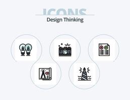 Design Thinking Line Filled Icon Pack 5 Icon Design. cup. box. email. processing. design vector