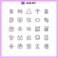 25 Creative Icons Modern Signs and Symbols of mobile living profile home chinese Editable Vector Design Elements