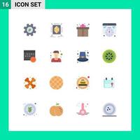 Group of 16 Modern Flat Colors Set for business schedule box time development Editable Pack of Creative Vector Design Elements