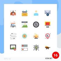 paquete de iconos de vector de stock de 16 signos y símbolos de línea para página web seo sobre de computadora masculina paquete editable de elementos de diseño de vector creativo