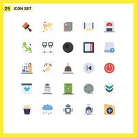 25 Universal Flat Color Signs Symbols of cpu computing profile computer file Editable Vector Design Elements