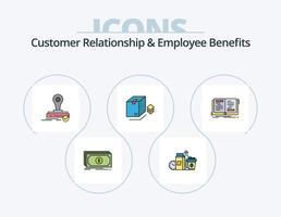 relación con el cliente y línea de beneficios para empleados paquete de iconos llenos 5 diseño de iconos. sorprender imagen de perfil. árbol. identificación. usuario vector