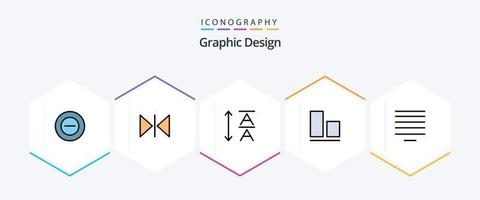 paquete de iconos de 25 líneas de relleno de diseño que incluye . alinear. . centro vector