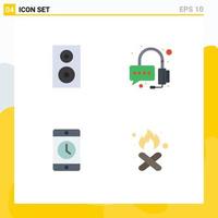 Pack of 4 Modern Flat Icons Signs and Symbols for Web Print Media such as devices devices speaker operator phone Editable Vector Design Elements