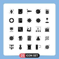 User Interface Pack of 25 Basic Solid Glyphs of bee space report helmet wind Editable Vector Design Elements