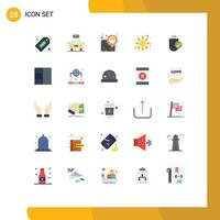 Universal Icon Symbols Group of 25 Modern Flat Colors of connected sun energy rise pin Editable Vector Design Elements