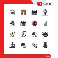 16 User Interface Flat Color Filled Line Pack of modern Signs and Symbols of learning knowledge srilanka education sound Editable Creative Vector Design Elements