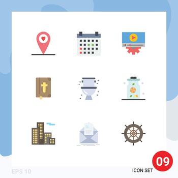Set of 9 Modern UI Icons Symbols Signs for system plumber setting mechanical easter Editable Vector Design Elements