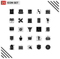 Set of 25 Modern UI Icons Symbols Signs for programming coding cooking plumbing pipes Editable Vector Design Elements