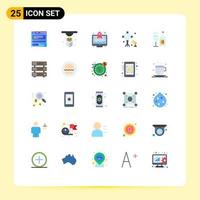 Universal Icon Symbols Group of 25 Modern Flat Colors of glass studio lightning entrepreneur spotlight illumination Editable Vector Design Elements