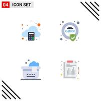 4 Thematic Vector Flat Icons and Editable Symbols of accounting bath tax eu annual Editable Vector Design Elements