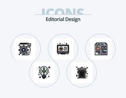 Editorial Design Line Filled Icon Pack 5 Icon Design. control. adjustment. monitor. creative. draw vector
