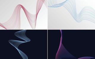 Boost your presentations with this set of 4 vector line backgrounds