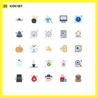 Set of 25 Vector Flat Colors on Grid for imac monitor patrick computer people Editable Vector Design Elements