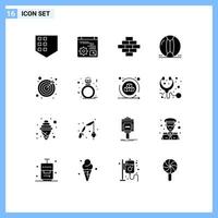 16 Creative Icons Modern Signs and Symbols of target darts building summer plastic Editable Vector Design Elements