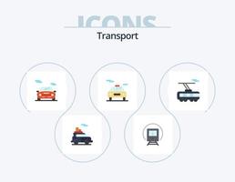 diseño de iconos del paquete de iconos planos de transporte 5. . . auto. transporte. elegante vector