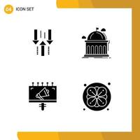 Stock Vector Icon Pack of 4 Line Signs and Symbols for arrow university upload school advertisement Editable Vector Design Elements