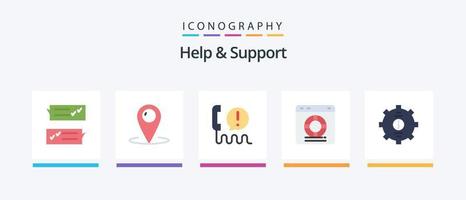 Help And Support Flat 5 Icon Pack Including online. help. help. help. center. Creative Icons Design vector
