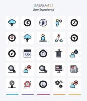 Creative User Experience 25 Line FIlled icon pack  Such As watch. clock. male. . block vector