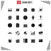 Solid Glyph Pack of 25 Universal Symbols of love brightness computing bright arrow Editable Vector Design Elements