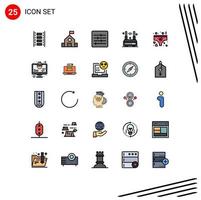 Modern Set of 25 Filled line Flat Colors Pictograph of love wireless control wifi router Editable Vector Design Elements