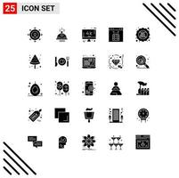 25 Thematic Vector Solid Glyphs and Editable Symbols of big deal page monitor interface browser Editable Vector Design Elements