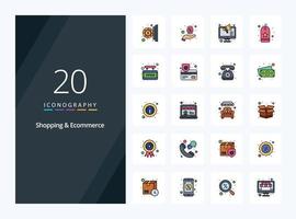 20 Shopping And Ecommerce line Filled icon for presentation vector