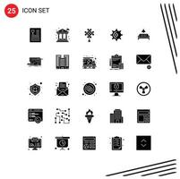 User Interface Pack of 25 Basic Solid Glyphs of sofa spin money gear decoration Editable Vector Design Elements