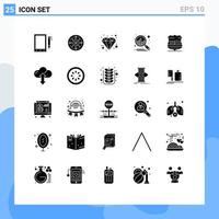 25 Thematic Vector Solid Glyphs and Editable Symbols of shield plan position business premium Editable Vector Design Elements