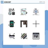 9 Creative Icons Modern Signs and Symbols of decor online wallet agreement mobile wallet processing Editable Vector Design Elements