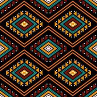 Geometric ethnic oriental seamless pattern traditional Design for background, carpet, wallpaper, clothing, wrapping, batik, fabric, Vector, illustration, embroidery style. vector