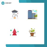 4 Thematic Vector Flat Icons and Editable Symbols of mouse arrows education house direction Editable Vector Design Elements