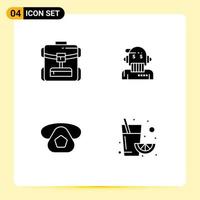 Set of Modern UI Icons Symbols Signs for bag mobile hotel advisor telephone Editable Vector Design Elements