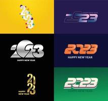 Big Set of 2023 Happy New Year logo text design 2023 number design template vector