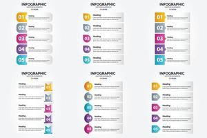 utilice este conjunto de infografías de ilustración vectorial para anunciar su folleto. volantes. o revista. vector