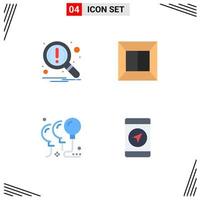 Group of 4 Modern Flat Icons Set for find celebration search scan mobile Editable Vector Design Elements