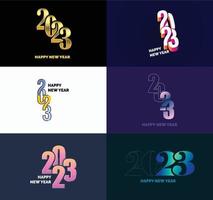 Big Collection of 2023 Happy New Year symbols Cover of business diary for 2023 with wishes vector