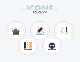 Education Flat Icon Pack 5 Icon Design. pencil. compose. glasses. study. school vector