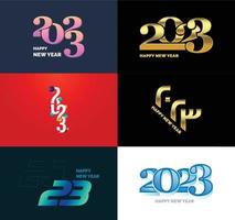 Big Set of 2023 Happy New Year logo text design 2023 number design template vector